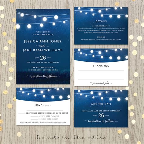 Here are some things that work across all guests when you're trying to create a wedding invitation message for friends Royal Blue Wedding Invitation Set | Hands in the Attic