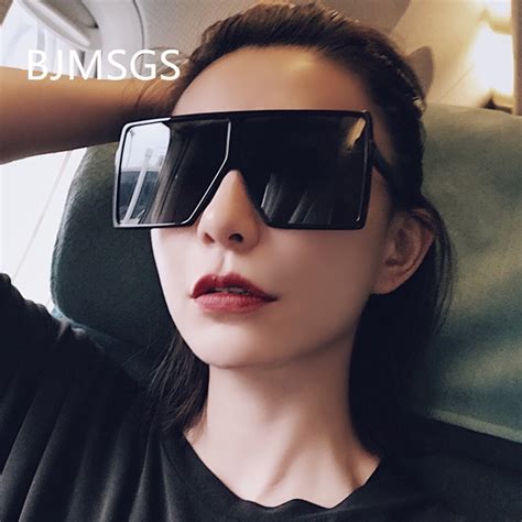 big frame sunglasses for women brand designer vintage sun glasses oversized square shades black
