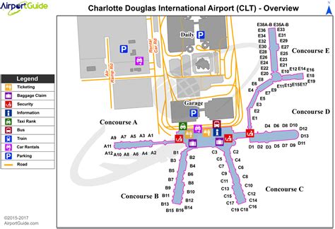 Charlotte Charlottedouglas International Clt Airport Terminal Map