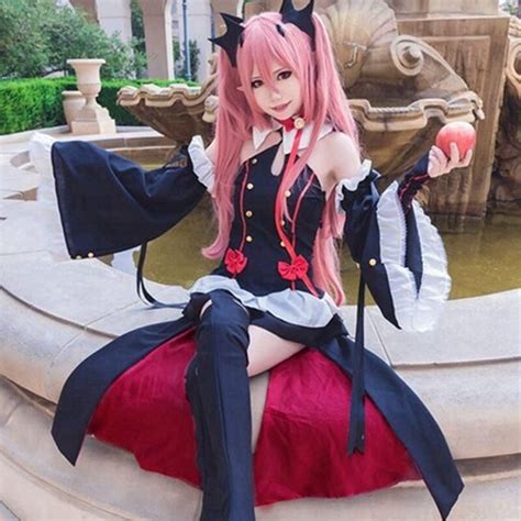 Anime Seraph Of The End Krul Tepes Halloween Party Dress Wig Cosplay