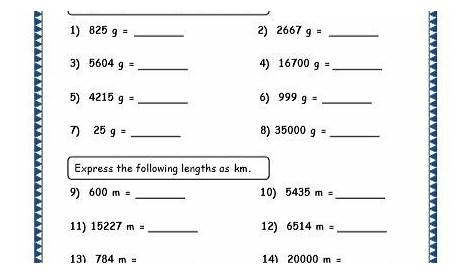 measurement conversion worksheet 4th grade