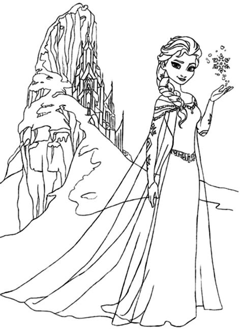 I love this coloring page great details. Queen Elsa Amazing Ice Castle Coloring Pages : Coloring ...