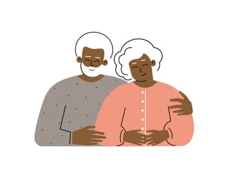 Clip Art Of A Happy Elderly Black Couple Illustrations Royalty Free