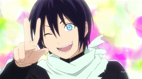 Yato Smiling And Winking While Doing A Peace Sign From Noragami The