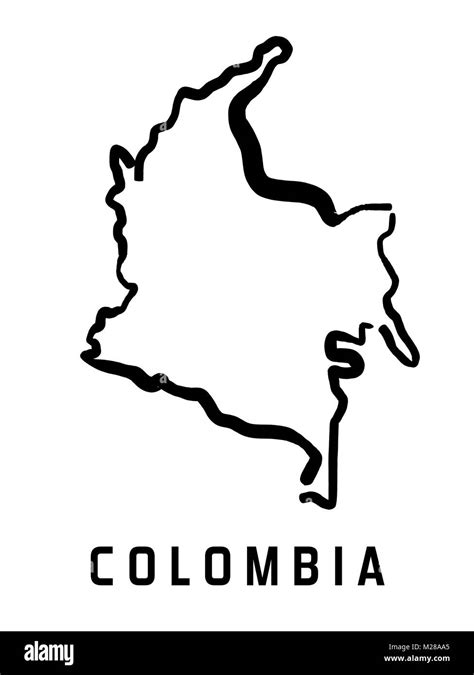 Colombia Map Outline Smooth Simplified Country Shape Map Vector Stock