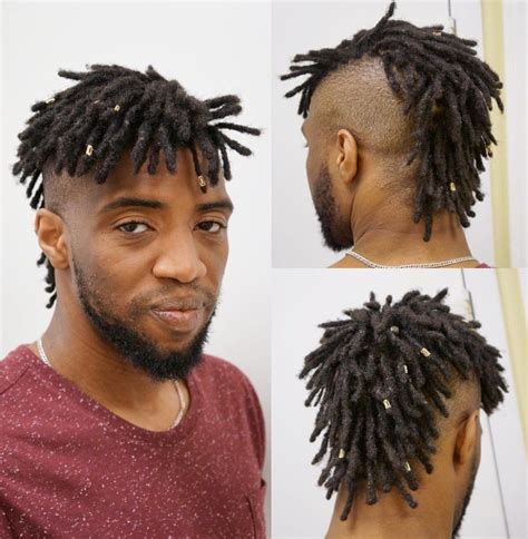 Edgy Mohawk With Beads Dreadlock Hairstyles For Men Dreadlock Styles Dreadlock Hairstyles