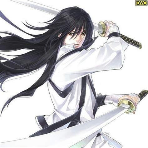 Long Hair Black Hair Samurai Schwert Anime Guy Long Hair Anime