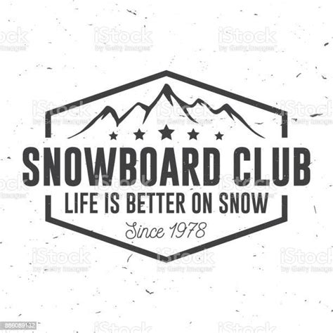Klub Snowboard Ilustrasi Vektor Konsep Untuk Kemeja Cetak Stempel Atau