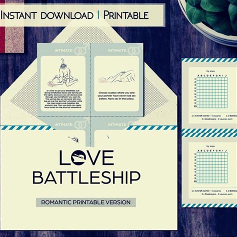 Romantic Game “love Battleship” Printable Openmity