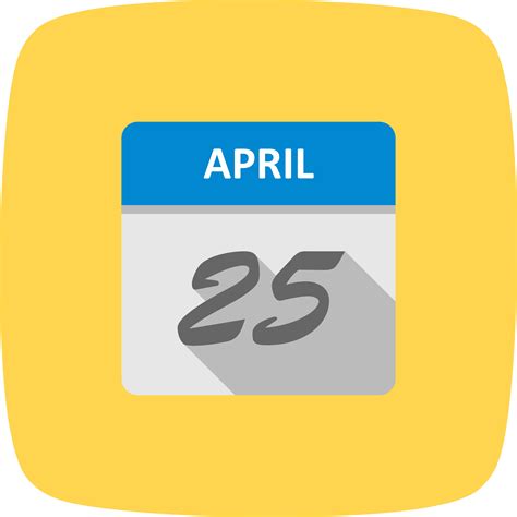 April 25th Date On A Single Day Calendar 485969 Vector Art At Vecteezy