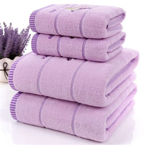 100 Cotton Lavender Towel Set One Piece 70140cm Bath Towel Two Pieces