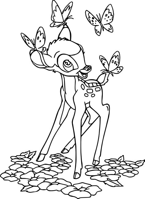 Bambi Butterflies Coloring Pages Butterfly