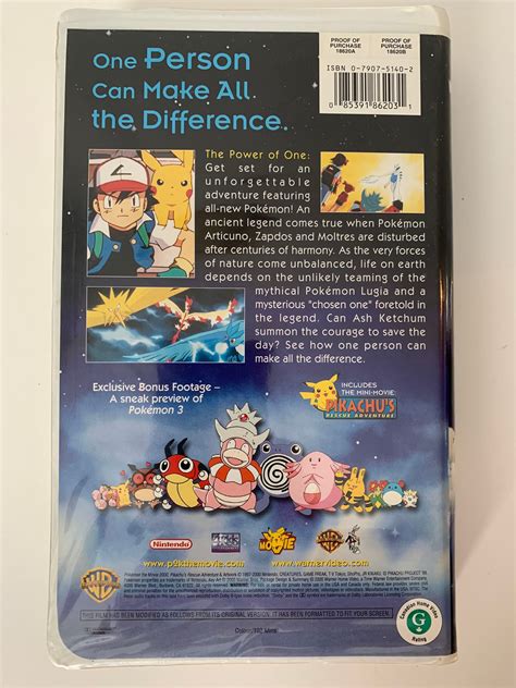 pokémon the movie 2000 vhs the power of one pokémon etsy