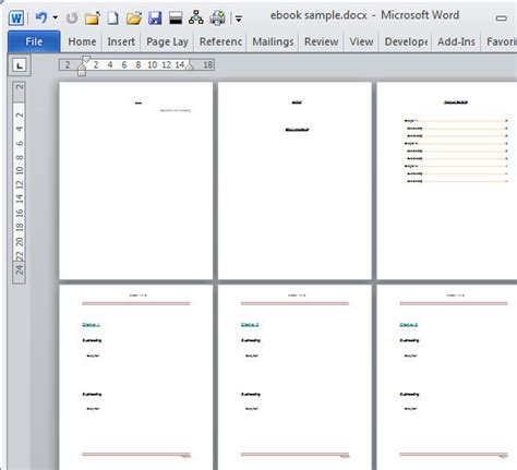 Create An E Book Template In Microsoft Word
