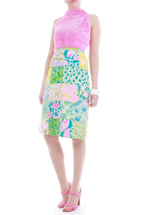 1960s Lilly Pulitzer The Lilly Patchwork Cotton Midi Skirt Etsy