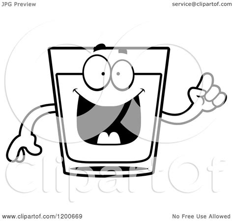 Download Cartoon of a Black and White Smart Shot Glass Mascot - Royalty Free Vector Clipart by Cory ...