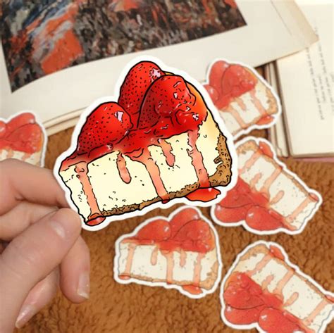 Cheesecake Vinyl Sticker Cute Aesthetic Die Cut Etsy