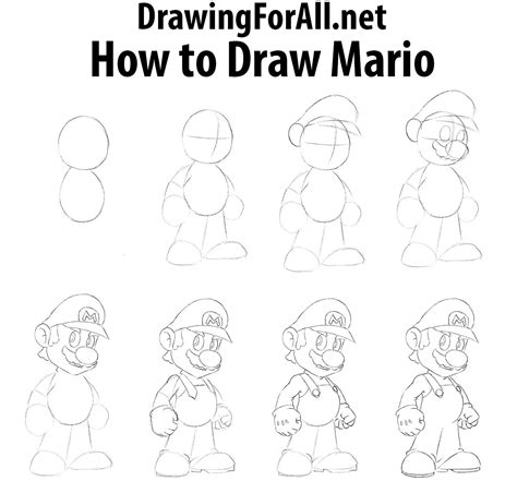 How To Draw Mario Step By Step At Drawing Tutorials