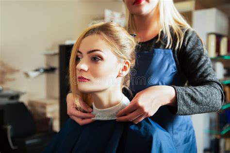Woman Hairdresser At Work In Salon Stock Photo Image Of Haircut