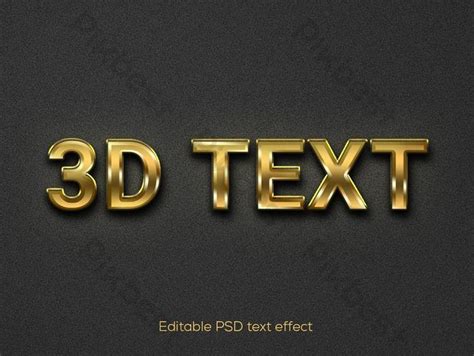 3d Gold Text Effect Vector Graphic Element Graphic Elements Template