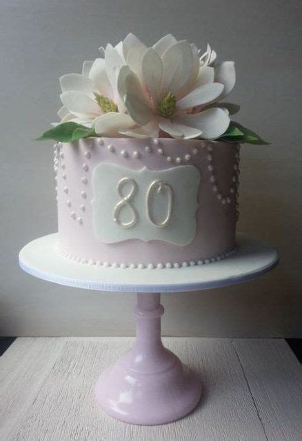 80th Birthday Cake With Sugar Magnolias By Esthers