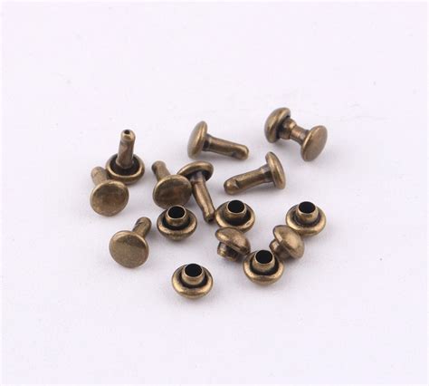 Mini Rivets Studs Bronze Round Rapid Rivets 4mm Wide Double Etsy