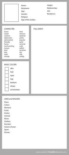 15 Templates Ideas Character Sheet Template Character Template