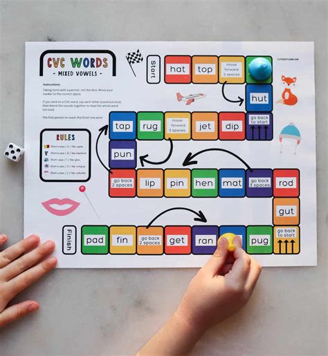 Cvc Words Board Game Free Printable Literacy Learn