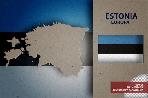 infografía con mapa y bandera de estonia archivo psd premium