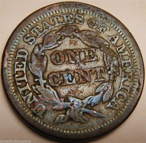 1851 Braided Hair Large Cent Copper Cent Km 67 Fine Usa Ship F