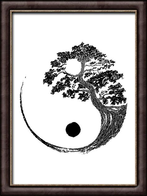 Yin Yang Bonsai Tree Instant Download Japanese Buddhist Zen Etsy