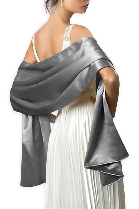 Satin Bridal Evening Shawls Scarves Silver Co12n2sgjzr Women S Evening Dresses Dress With