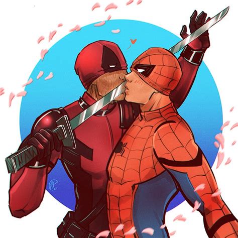 spideypool sakura kiss by maxkennedy spideypool deadpool x spiderman artist