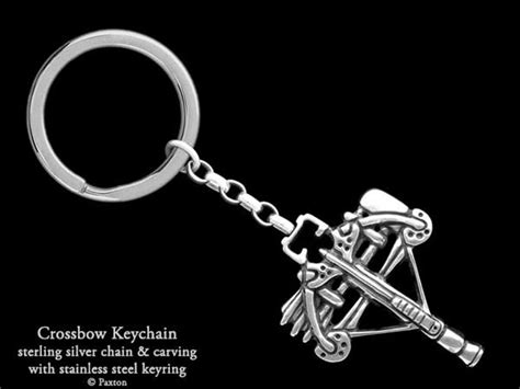 Crossbow Keychain Keyring Sterling Silver Zombie Crossbow Etsy