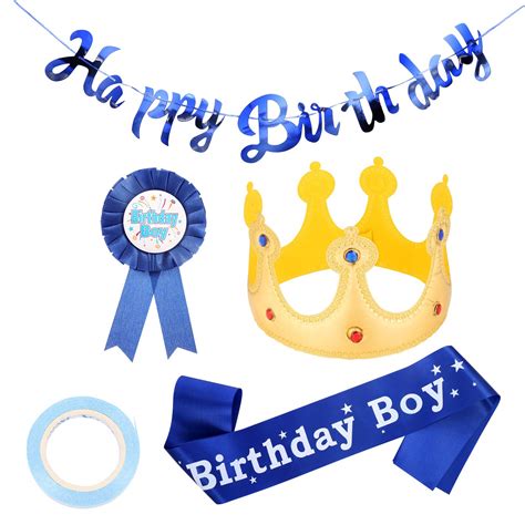 Buy Popuppe 4 Pieces Birthday Boy Decorations Set Birthday Boy Award
