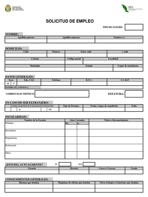Solicitud De Empleo Template Fill Out And Sign Printable Pdf Template
