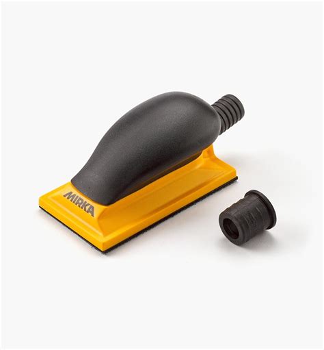 Mirka Yellow Grip Faced 13 Hole Hand Sanding Vacuum Block 70mm × 125mm