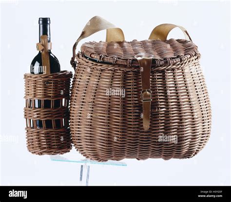 Picnic Basket Backpack Wine Bottle Case Wicker Network Trageriemen