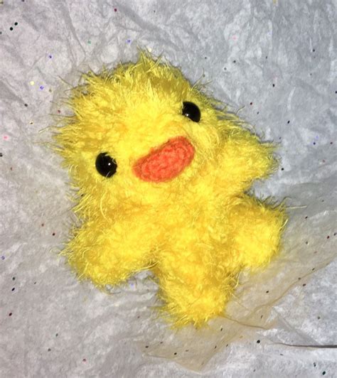 Fuzzy Yellow Duck Baby Chick Crochet Stuffed Animal Or Cat Etsy