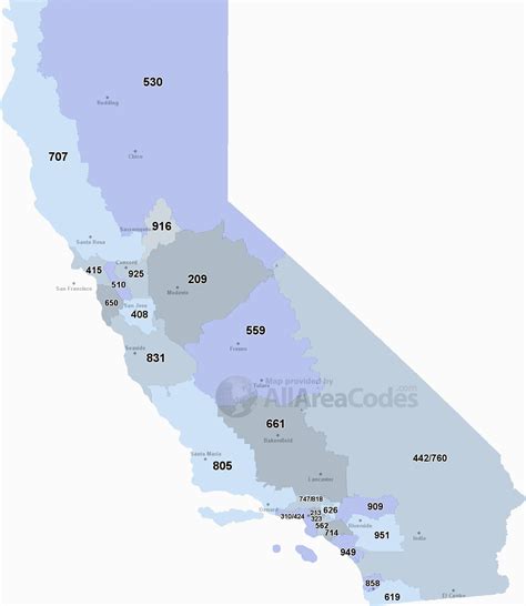 Northern California Area Code Map Secretmuseum