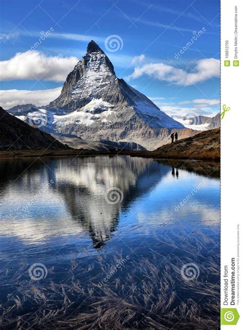 Mt Matterhorn Reflected In Riffelsee Lake Zermatt Canton Of Valais