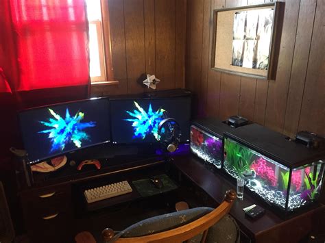Where my hobbies combine! I tend to stare at the aquariums ...