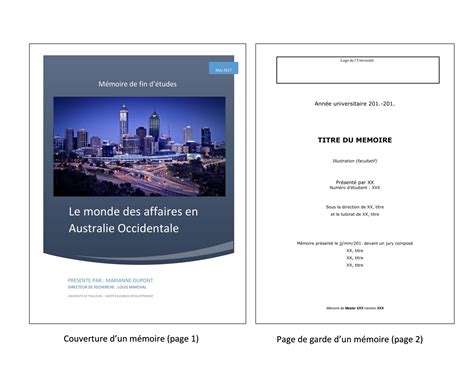 Faire la Couverture d'un Mémoire  Conseils et exemples