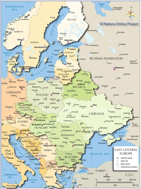 Map Of Central And Eastern Europe Nations Online Project