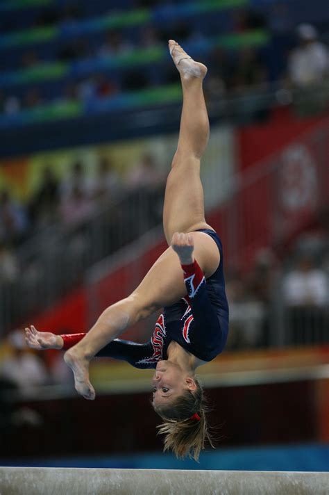 Artistic Gymnast Shawn Johnson On The Balance Beam In Olympic