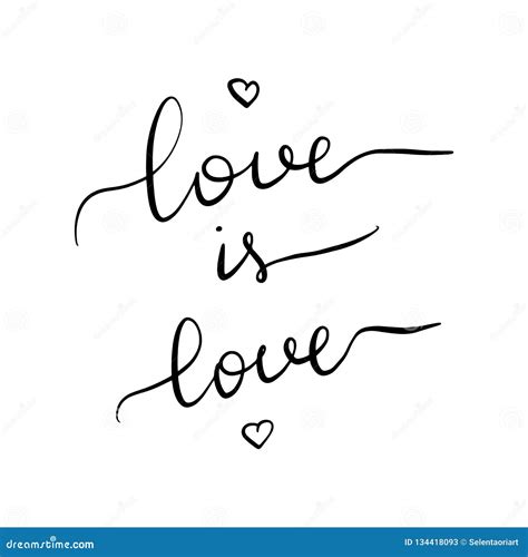 Love Is Love Lettering Inscription Stock Vector Illustration Of