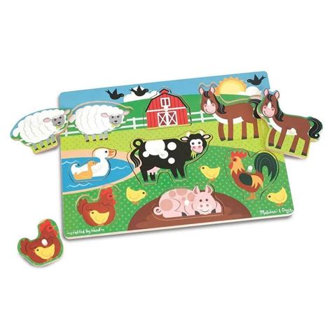 Melissa And Doug Farm Peg Puzzle