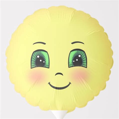 Blush Happy Face Emoji Balloon