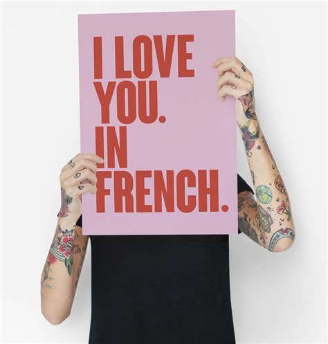 I Love You. in French. Poster Wall Art. Larger Font. Any - Etsy