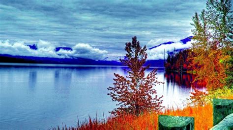 Beautiful Autumn Lake Photo Hd Wallpaper 1920x1080 Download